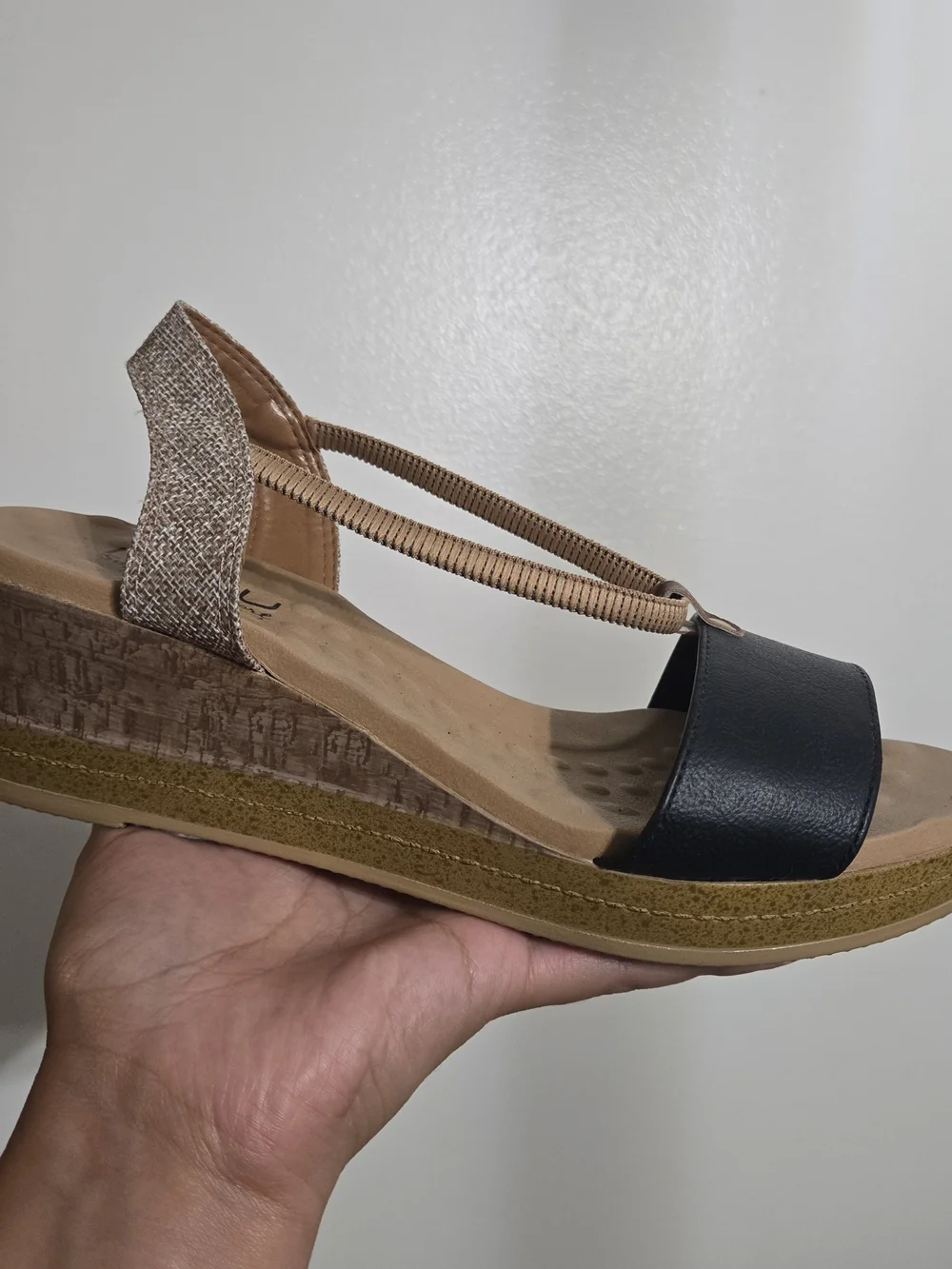 Malu Navy & Tan Slingback Comfort Sandals